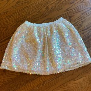 Girls Off White Sequin skirt